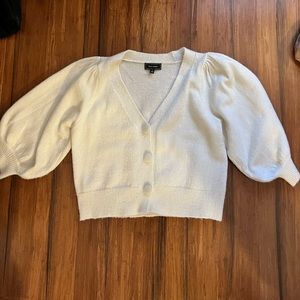 Boutique Puffy sleeve white Sweater